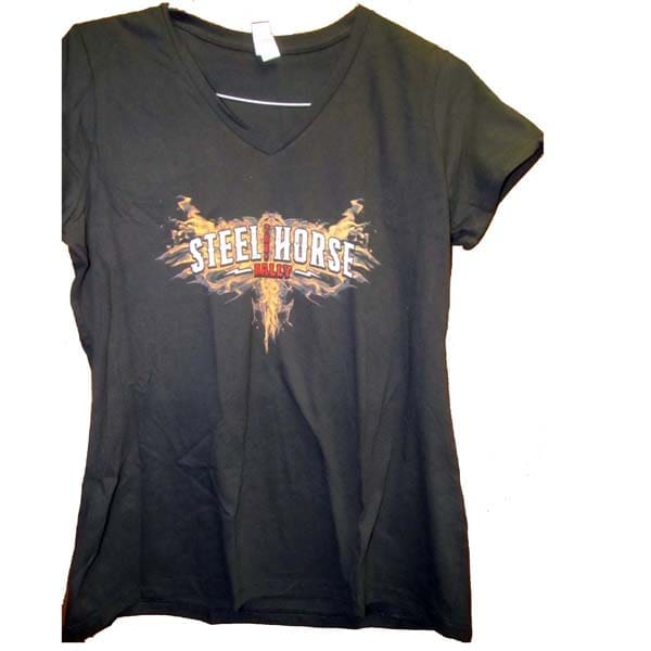 Women's 2024 V-Neck T-shirt featuring Skull and Flames
