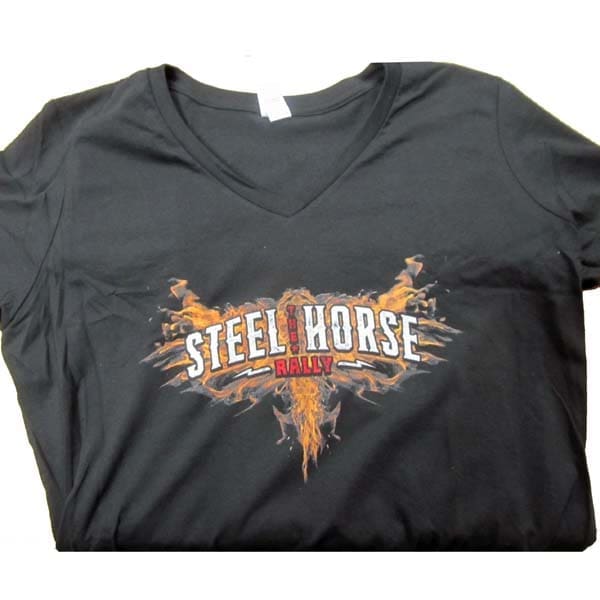Women's 2024 V-Neck T-shirt featuring Skull and Flames - Image 2